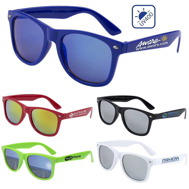 Colored Mirror Tint Lens Sunglasses with High Gloss Frame